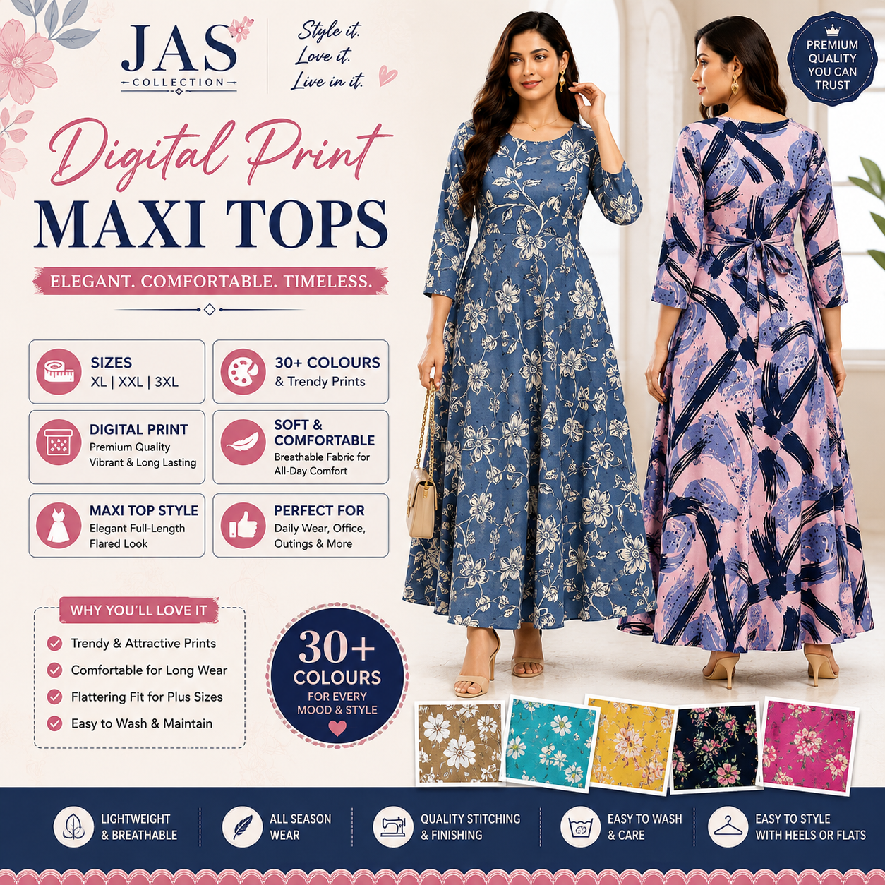 Premium Rayon Floral Maxi Top