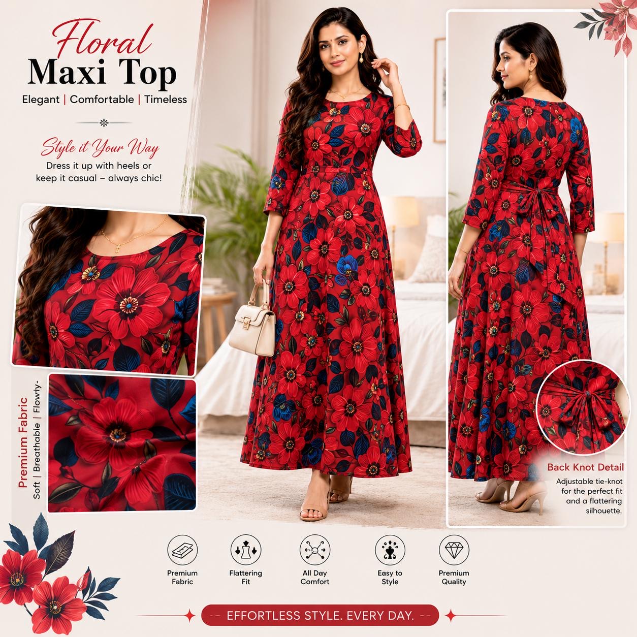 Premium Rayon Floral Maxi Top