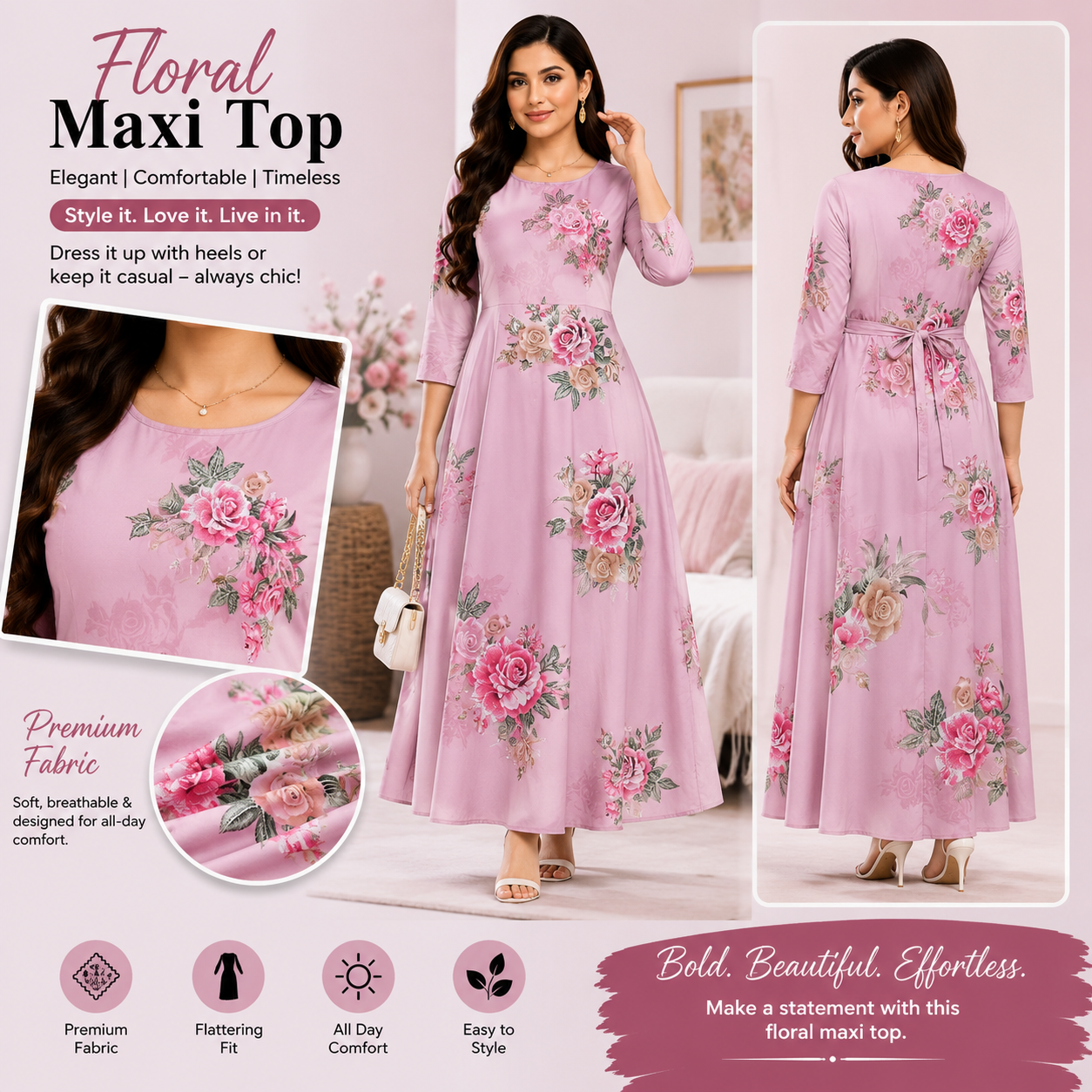 Premium Rayon Floral Maxi Top