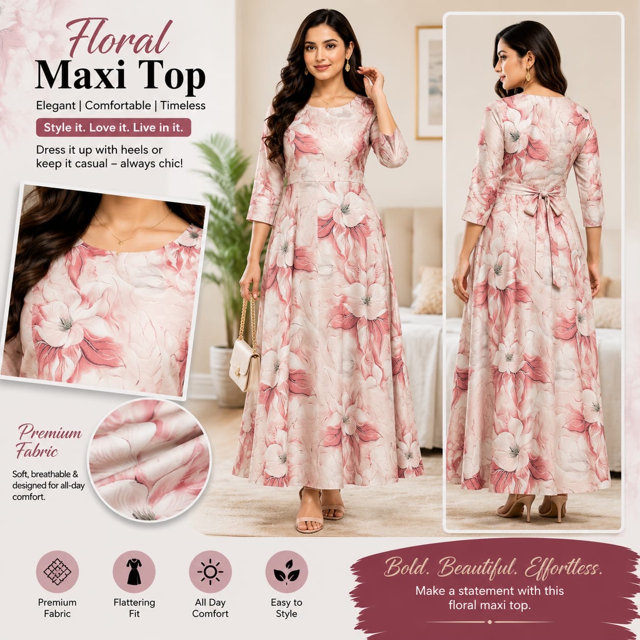 Premium Rayon Floral Maxi Top