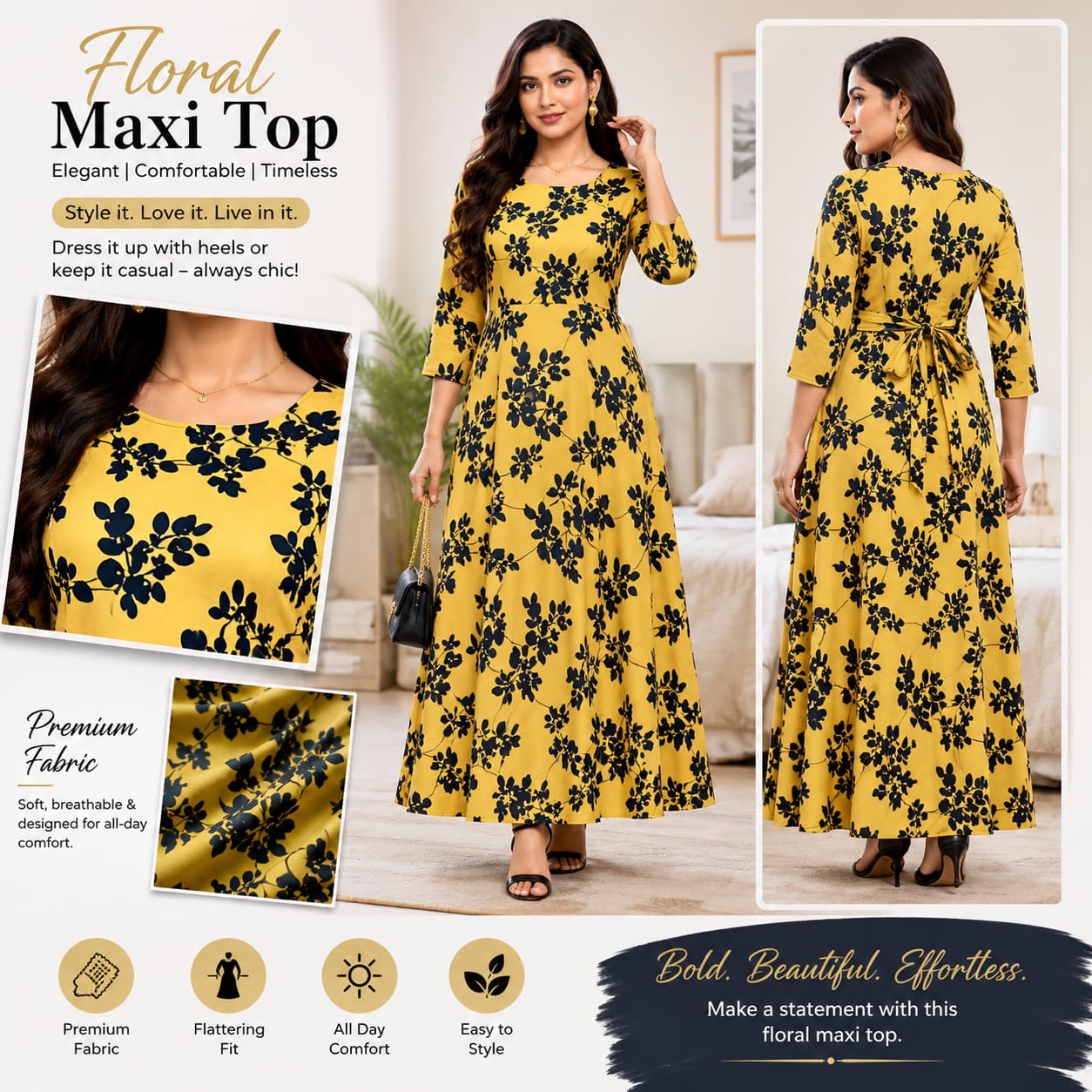 Premium Rayon Floral Maxi Top