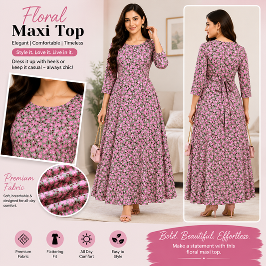 Premium Rayon Floral Maxi Top