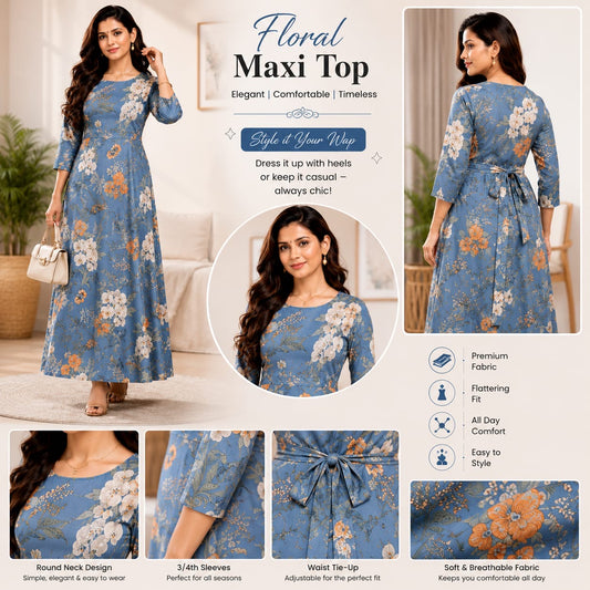Premium Rayon Floral Maxi Top