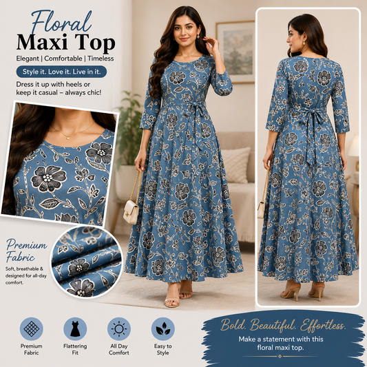 Premium Rayon Floral Maxi Top