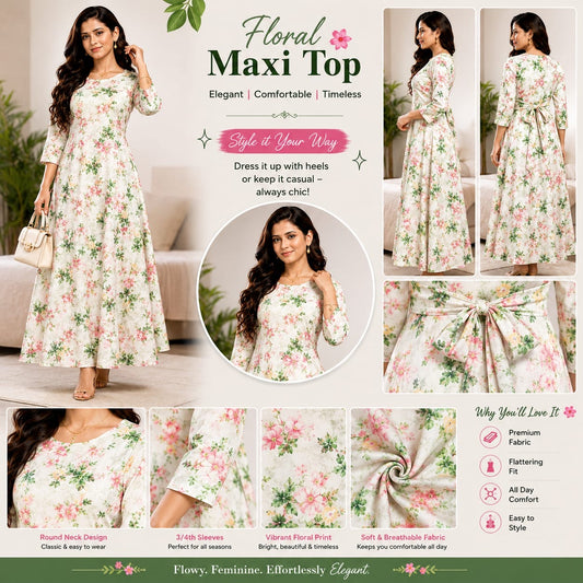 Premium Rayon Floral Maxi Top
