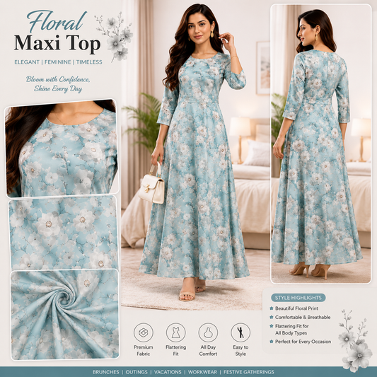 Premium Rayon Floral Maxi Top