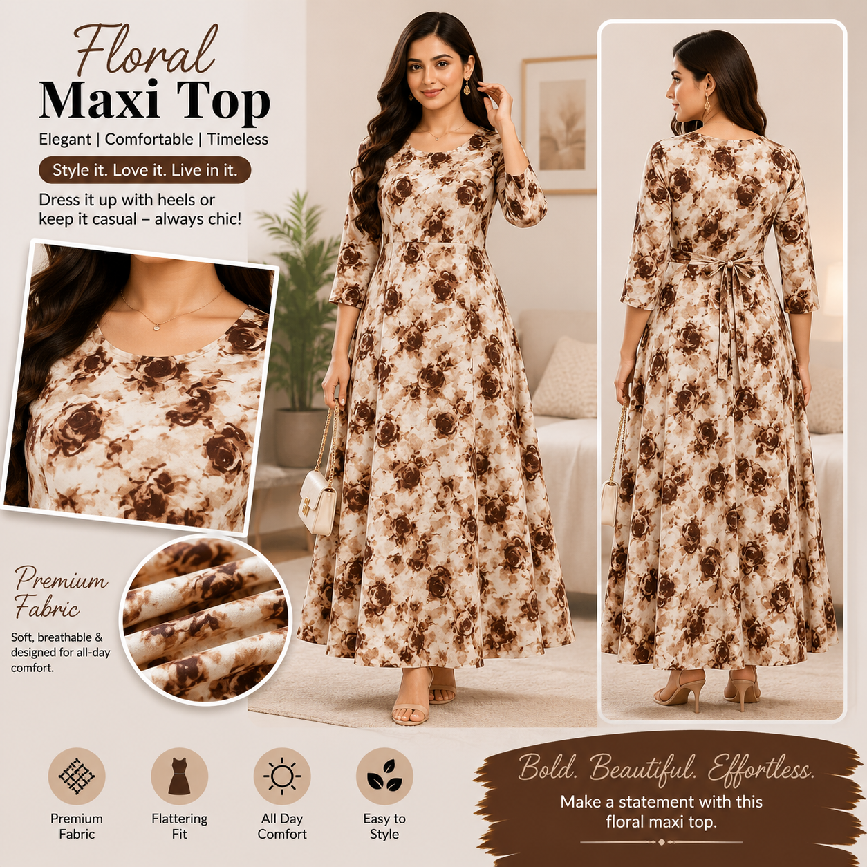 Premium Rayon Floral Maxi Top