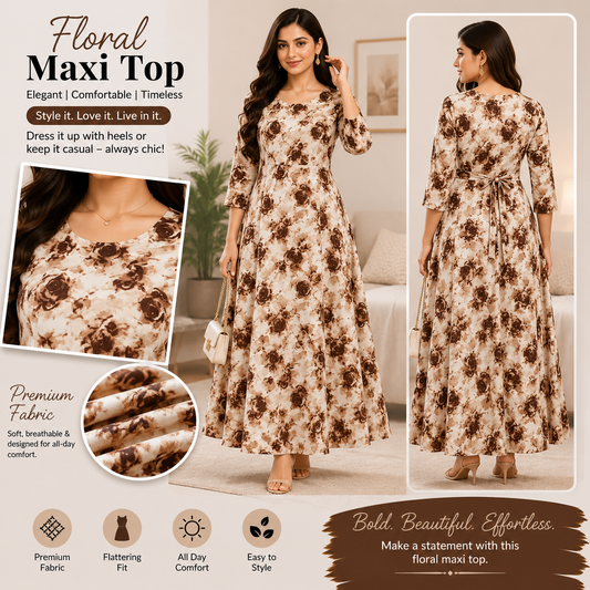 Premium Rayon Floral Maxi Top