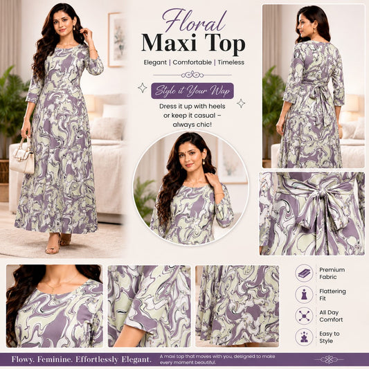 Premium Rayon Floral Maxi Top