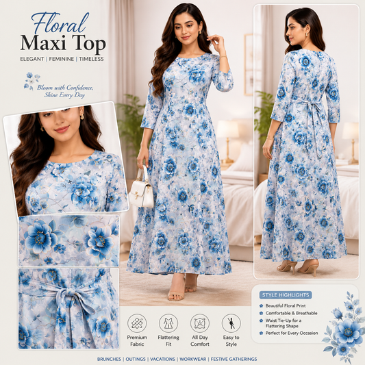 Premium Rayon Floral Maxi Top