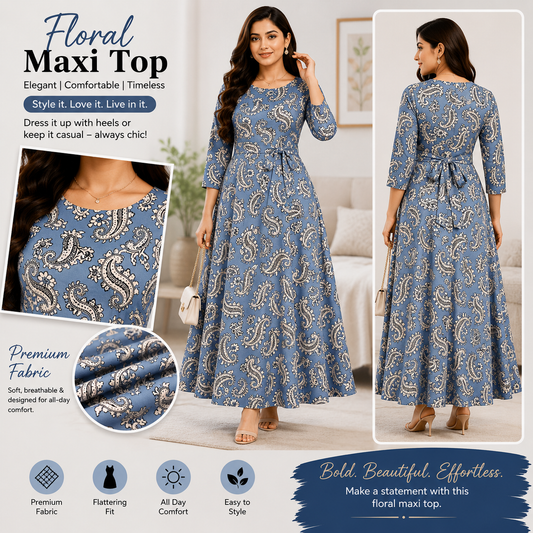 Premium Rayon Floral Maxi Top