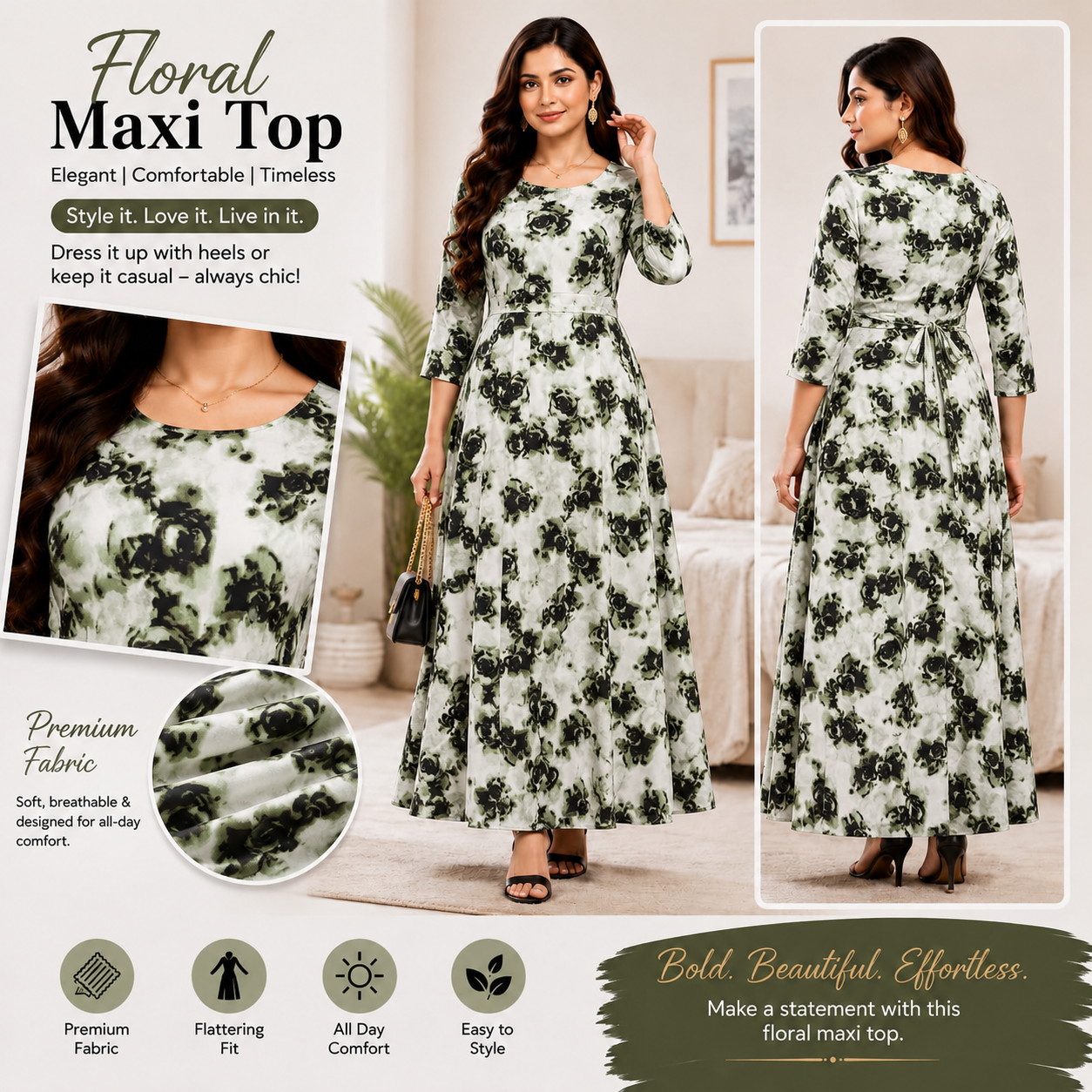 Premium Rayon Floral Maxi Top
