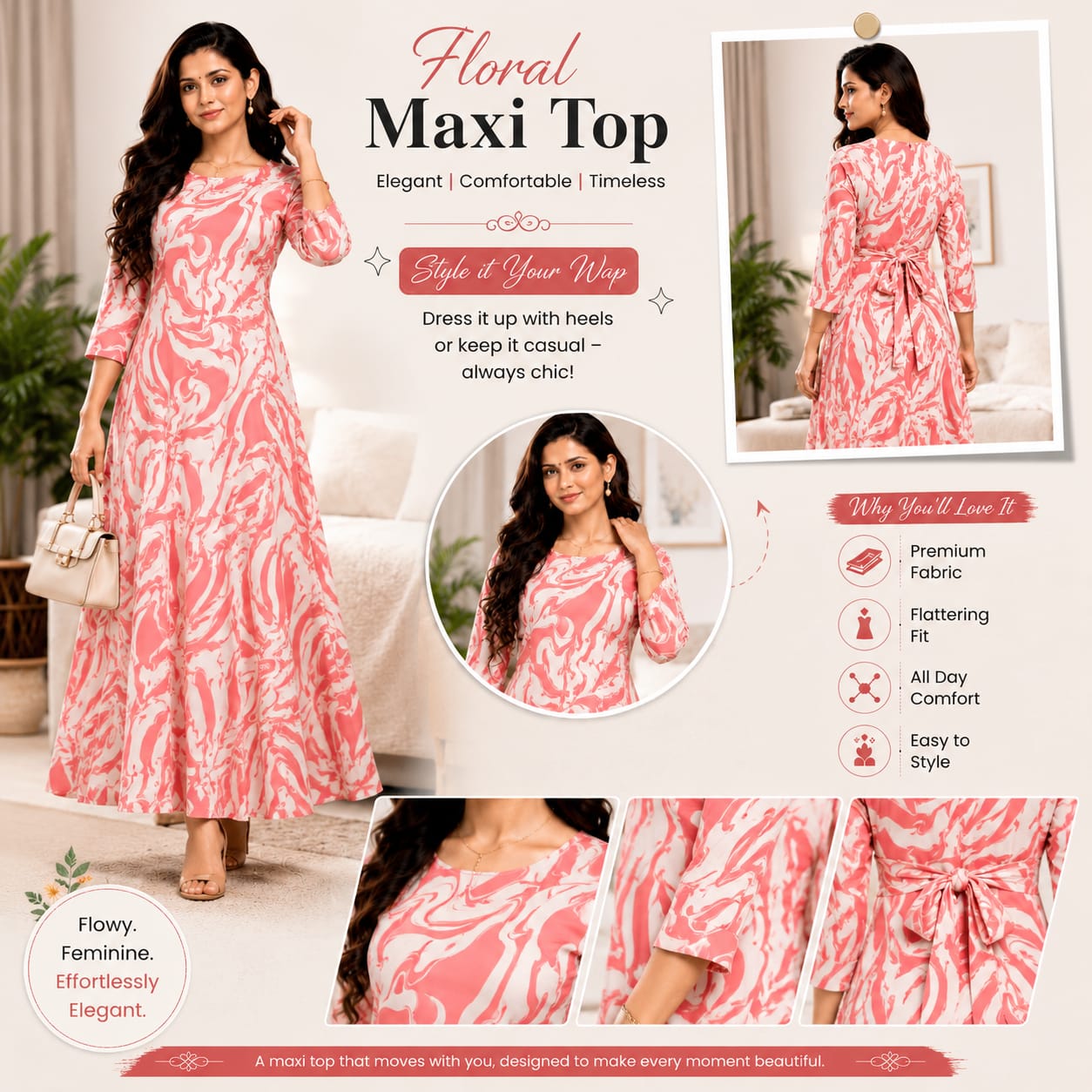 Premium Rayon Floral Maxi Top