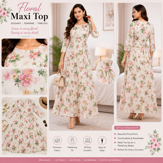 Premium Rayon Floral Maxi Top