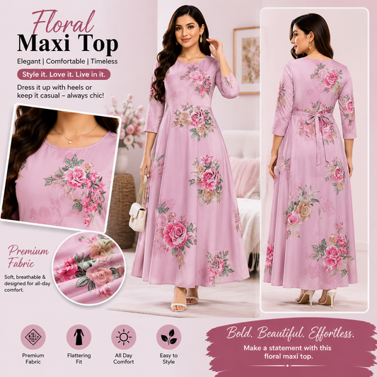 Premium Rayon Floral Maxi Top
