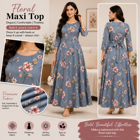 Premium Rayon Floral Maxi Top