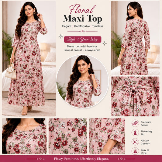 Premium Rayon Floral Maxi Top