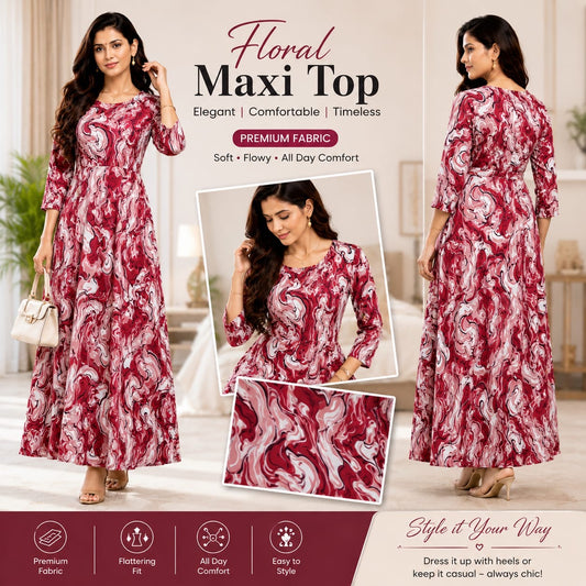 Premium Rayon Floral Maxi Top