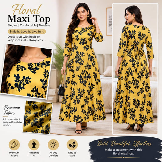 Premium Rayon Floral Maxi Top