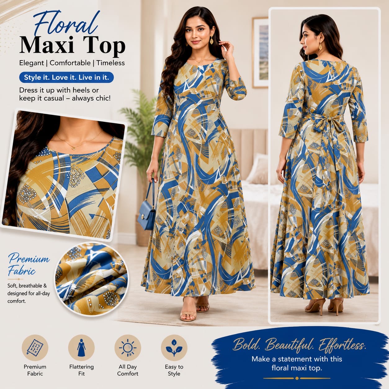 Premium Rayon Floral Maxi Top